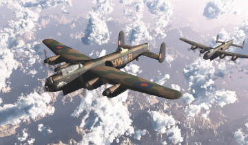 Картинка авиация 3д рисованые graphic сблака самолеты