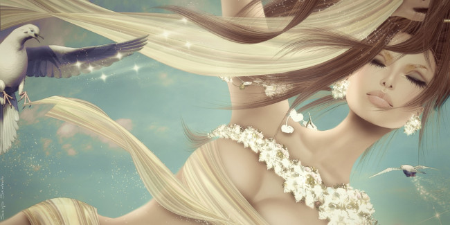 Обои картинки фото 3д, графика, people, люди, настроение, голубь