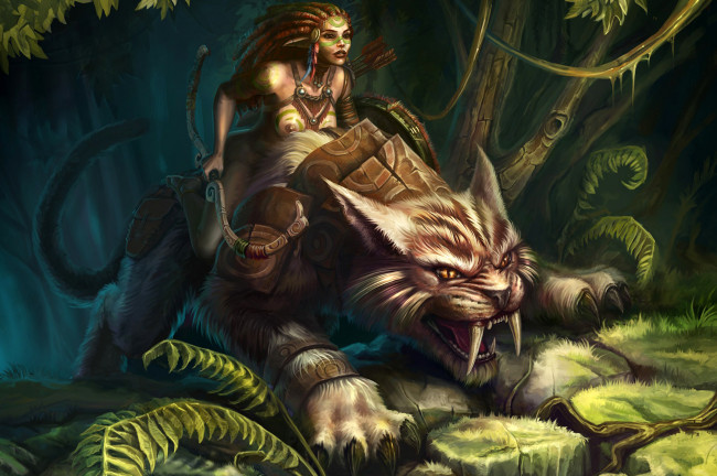 Обои картинки фото фэнтези, красавицы, чудовища, амазонка, стрелы, лук