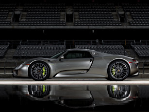 Картинка автомобили porsche us-spec 918 spyder темный 2014