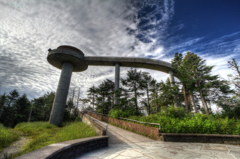 Картинка природа дороги смотровая эстакада площадка дорожка лес