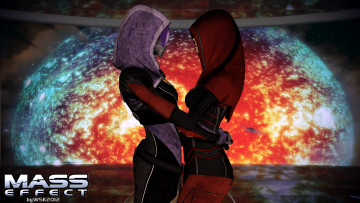 Картинка видео+игры mass+effect существо планета девушка
