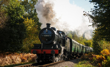 Картинка техника паровозы состав паровоз рельсы дорога железная