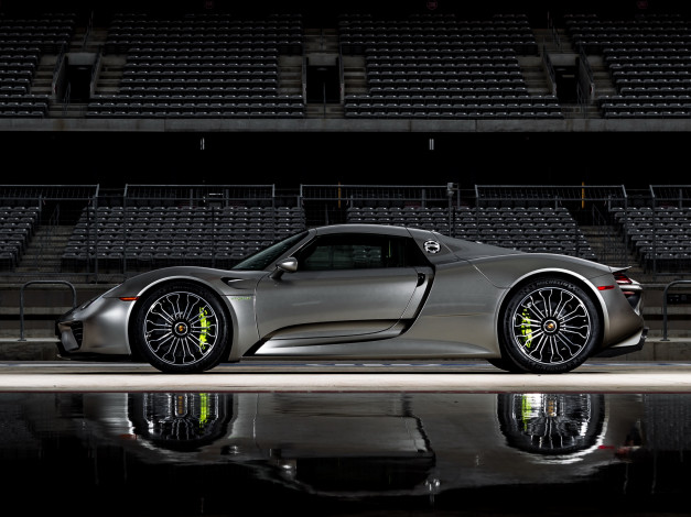 Обои картинки фото автомобили, porsche, us-spec, 918, spyder, темный, 2014