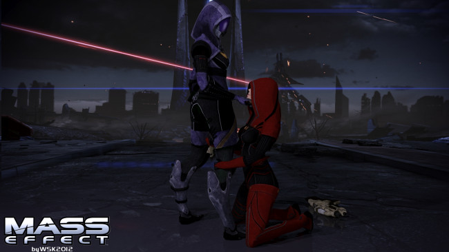 Обои картинки фото видео игры, mass effect, существо, девушка