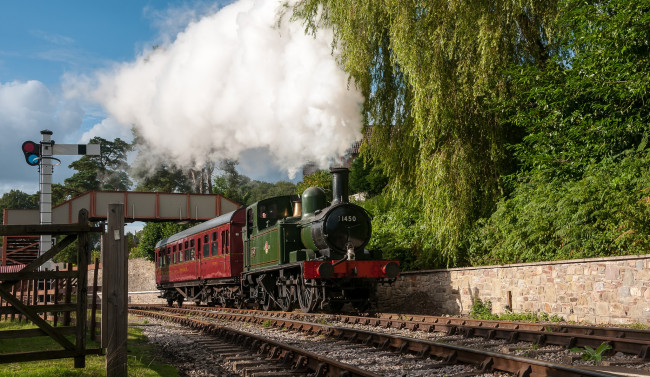 Обои картинки фото техника, паровозы, железная, паровоз, дорога, состав, рельсы