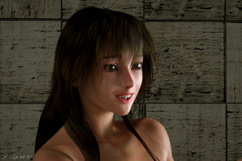 Картинка 3д+графика портрет+ portraits фон взгляд девушка