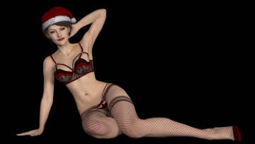 Картинка 3д+графика люди+ people девушка шляпа фон взгляд