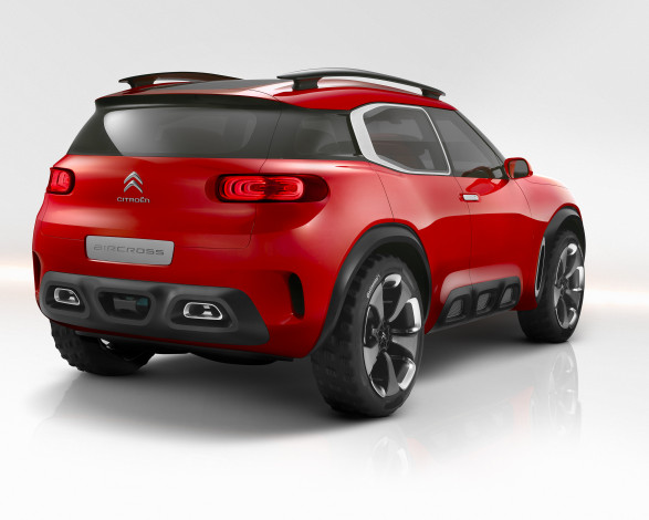 Обои картинки фото автомобили, citroen, 2015г, concept, aircross, красный, citroеn