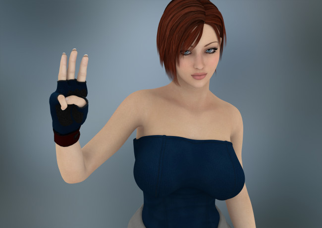 Обои картинки фото 3д графика, люди , people, девушка, взгляд, фон