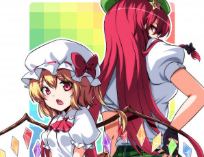 Картинка аниме touhou hong meiling flandre scarlet koissa
