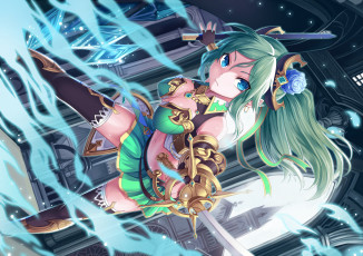 Картинка аниме оружие +техника +технологии девушка арт