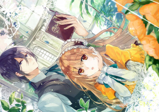 Картинка аниме unknown +другое toryufu парень книга девушка