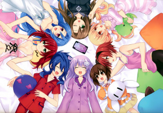 Картинка аниме hyperdimension+neptunia hyperdimension neptunia девочки