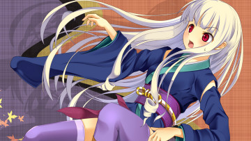 Картинка аниме katanagatari девушка взгляд фон