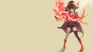 Картинка аниме kono+subarashii+sekai+ni+shukufuku+wo девочка магия шляпа