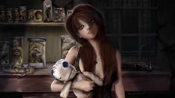 Картинка фэнтези существа девушка взгляд фон