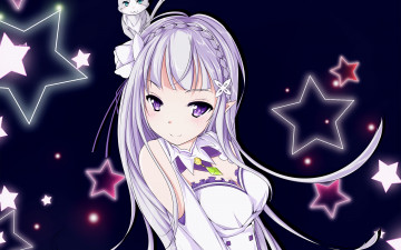 Картинка аниме ga+rei+zero взгляд девушка фон