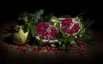 Картинка еда гранат фон фрукты гранаты