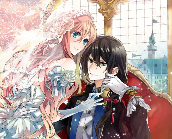 Обои картинки фото аниме, unknown,  другое, toryufu, арт, девушка, парень, свадьба