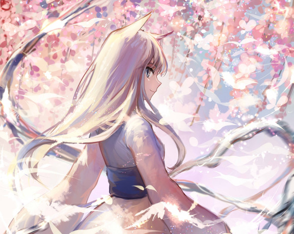 Обои картинки фото аниме, pixiv fantasia, девушка, весна