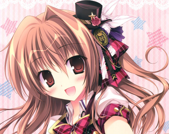 Обои картинки фото аниме, unknown,  другое, девочка, шляпка
