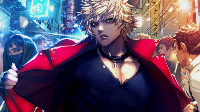 Обои картинки фото аниме, furyou michi ~gang road~, парень, блондин