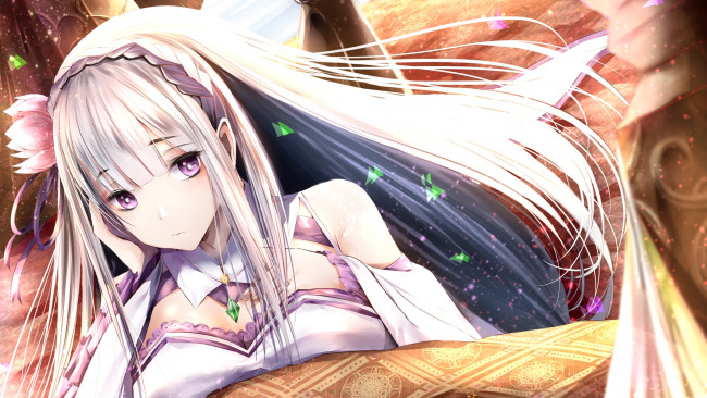 Обои картинки фото аниме, ga rei zero, взгляд, девушка, фон