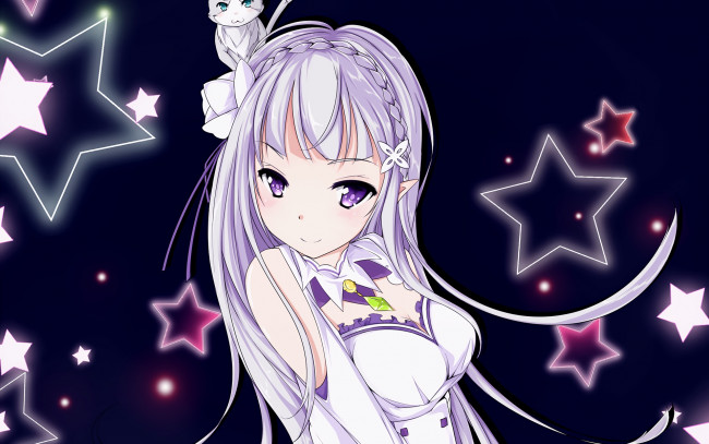 Обои картинки фото аниме, ga rei zero, взгляд, девушка, фон