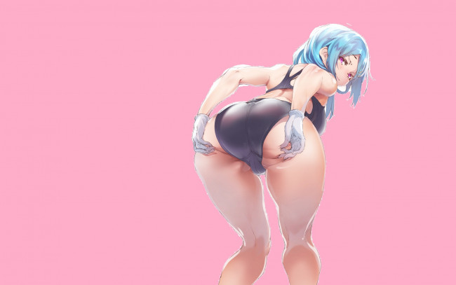 Обои картинки фото аниме, unknown,  другое, попа, эротика, арт, девушка