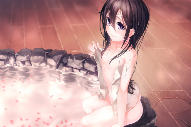 Обои картинки фото аниме, sword art online, sword, art, online, баня, девочка