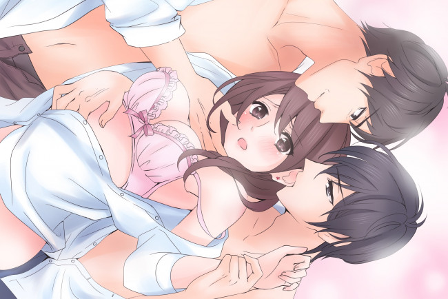 Обои картинки фото аниме, unknown,  другое, арт, парни, девушка