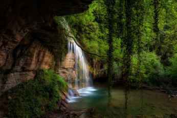 Картинка природа водопады лес река водопад