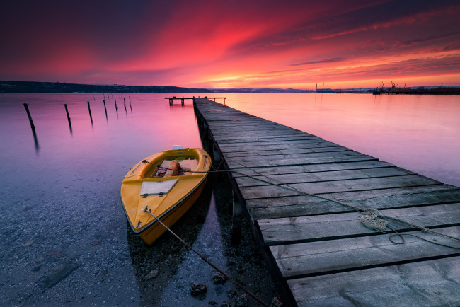 Обои картинки фото корабли, лодки,  шлюпки, пирс, лодка