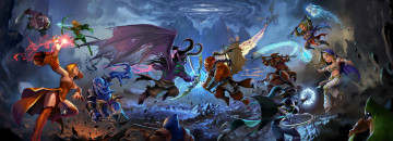 Картинка видео+игры dota+2 девушки фон существа бой
