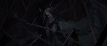 Картинка фэнтези ангелы мужчина фон крылья пики