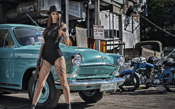 Картинка автомобили -авто+с+девушками газ