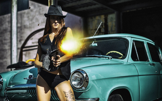 Обои картинки фото автомобили, -авто с девушками, газ