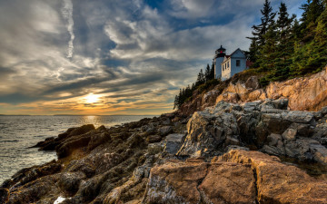 Картинка bass+harbor+head+light usa природа маяки bass harbor head light