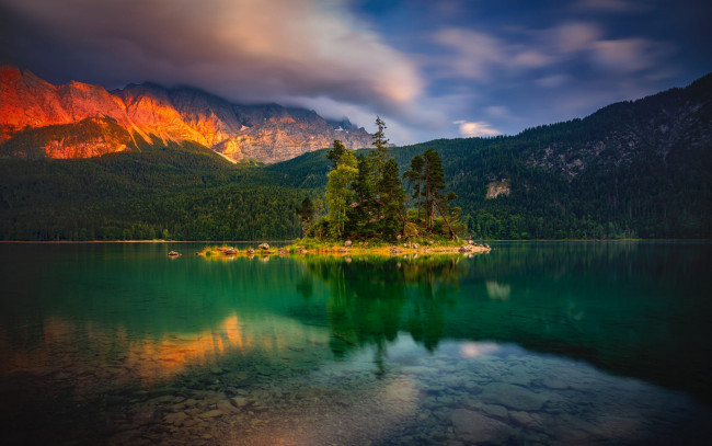 Обои картинки фото lake eibsee, alps, bavaria, germany, природа, реки, озера, lake, eibsee