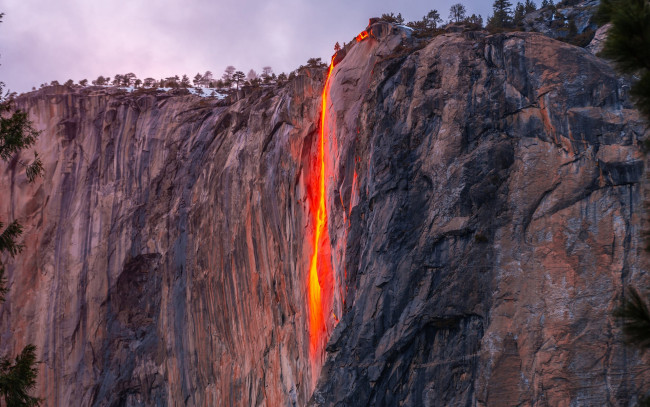 Обои картинки фото yosemite national park, california, usa, horsetail fall, природа, водопады, yosemite, national, park, horsetail, fall