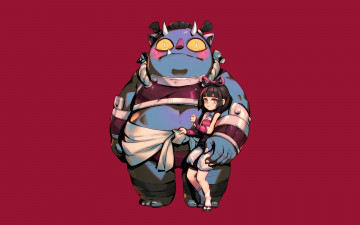 Картинка аниме животные +существа монстр девочка