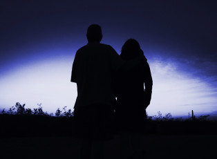 Картинка разное мужчина+женщина пара силуэты закат