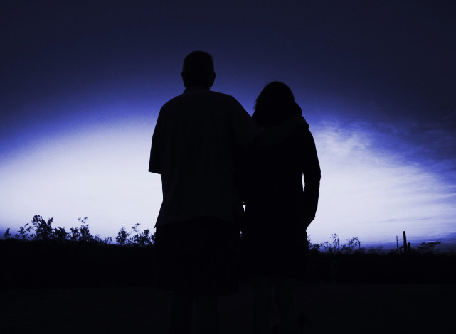 Обои картинки фото разное, мужчина женщина, пара, силуэты, закат