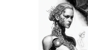 обоя фэнтези, роботы,  киборги,  механизмы, нейросети, графика, нейроарт, ai, art, нейронные, сети, рисунки, нейро, искусство, нейрографика, graphics, neuroart, neural, networks, drawings, neuro, neurography