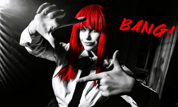 Картинка sino+tyan девушки -+креатив +косплей образ косплей наряд галстук рубашка жест