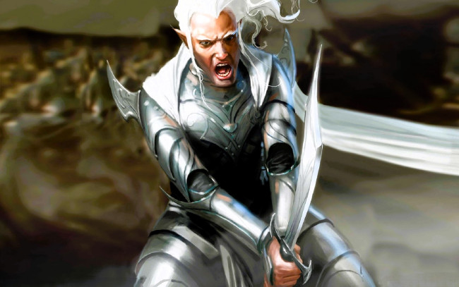 Обои картинки фото видео игры, the lord of the rings,  the battle for middle earth ii, эльф, броня, меч