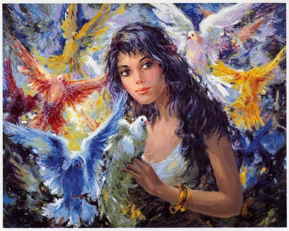 Обои картинки фото рисованные, люди