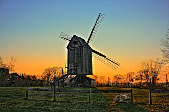 Картинка разное мельницы лопасти мельница закат