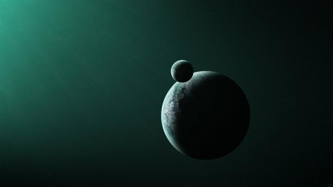 Обои картинки фото космос, арт, звезды, бесконечность, пространство, спутник, планета